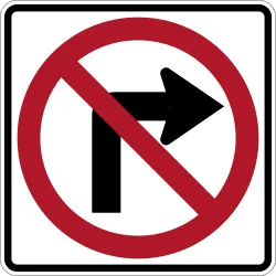 No Right Turn Sign