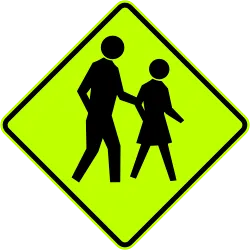 Australia Warning Sign - Pedestrian Crossing (W6-1)