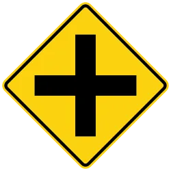 USA Warning Sign - Cross Road (W2-1)