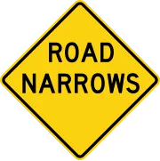 Road Narrows Sign
