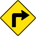 Australia Warning Sign - Right Bend (W1-1-R)