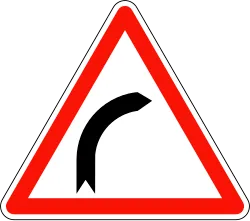 France Warning Sign - Right Bend (A1a)