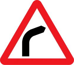 UK Warning Sign - Right Bend (512)