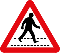 UK Warning Sign - Pedestrian Crossing (544)