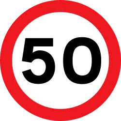 UK Traffic Sign - Speed Limit 50 (670)