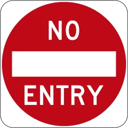 Australia Traffic Sign - No Entry (R2-4)