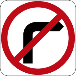 No Right Turn Sign