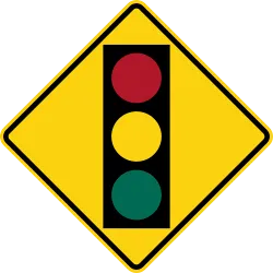USA Warning Sign - Signal Ahead (W3-3)