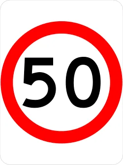 Australia Traffic Sign - Speed Limit 50 (R4-1)